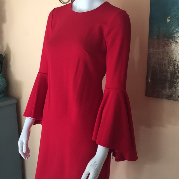 Calvin Klein Red Solid Sheath dress size 2 - Picture 5 of 16